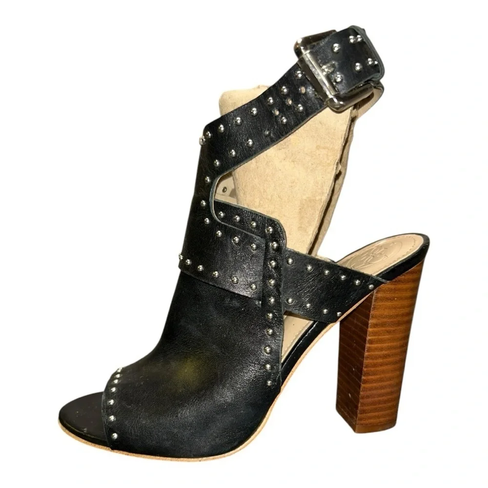 GUESS Gwerika Black Peep-Toe High heels Sandals – Women’s Size 6 M Leather Upper